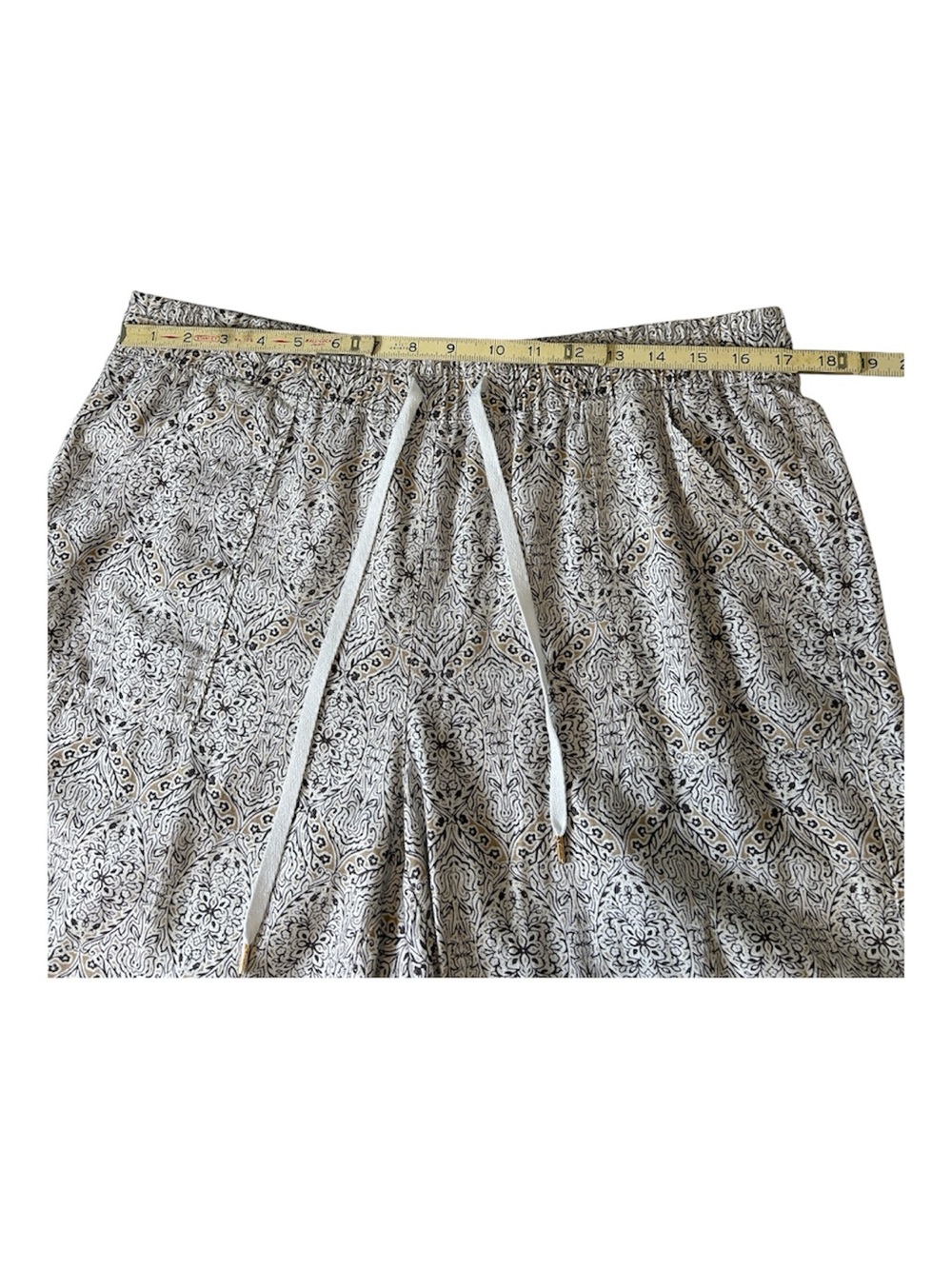 Land ‘N Sea Linen Blend Neutral Drawstring Crop Pants Size Large - Picture 7 of 9